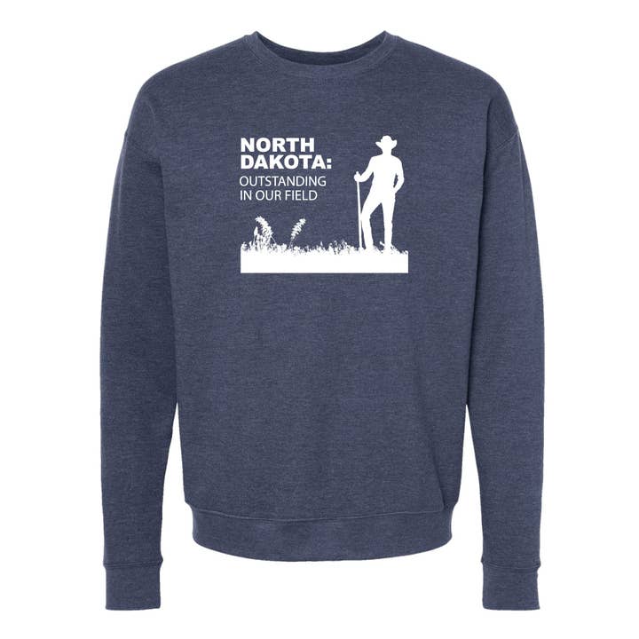 Sweat-shirt à col rond Outstanding in Our Field du Dakota du Nord pour la vente par Wheatheadz
