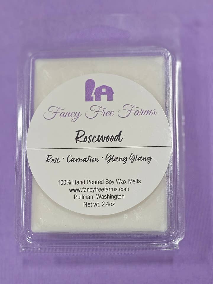 Rosewood Soy Wax Melt for wholesale by Fancy Free Farms