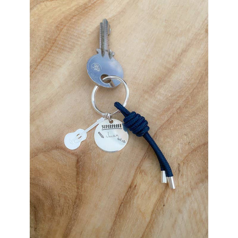 COM FORSA SL - Wholesale Keychain - Unisex - Sterling Silver 925 Spanish Guitar Pendant 10 X 29.5Mm1