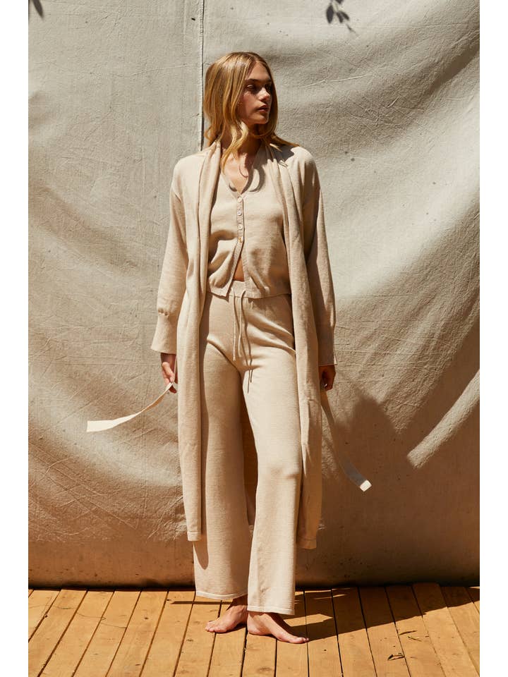 BEIGE CJ9235 - Andie Duster Sweater Knit Cardigan for wholesale on Faire