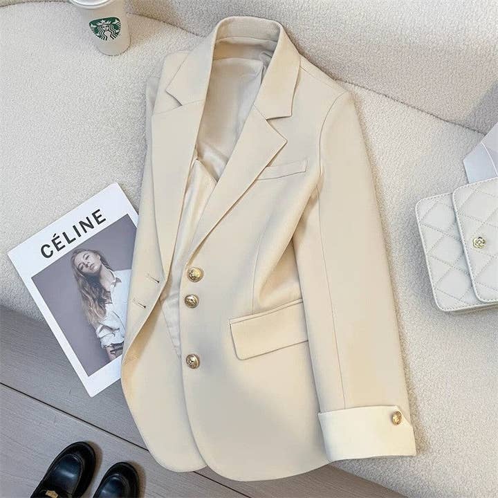 Sheer Trend - Wholesale Blazer - Women's - Metal Buckle Casual And Stylish Blazers
