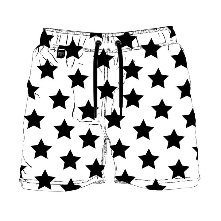 GUADELOUPE BOXER WHITE FLOCK BLACK STAR for wholesale by MOVE beachwear