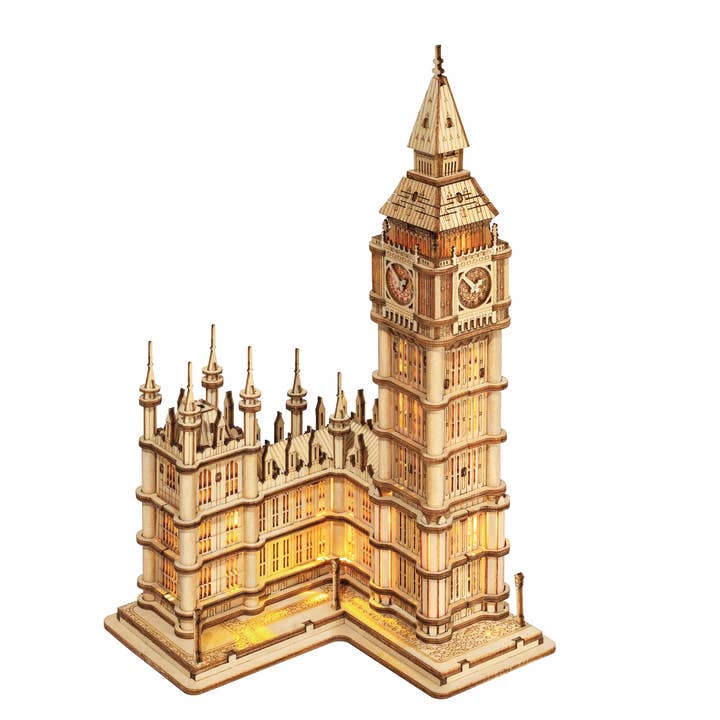 TG507 Rolife Big Ben with Lights 3D Wooden Puzzle for wholesale by Robotime