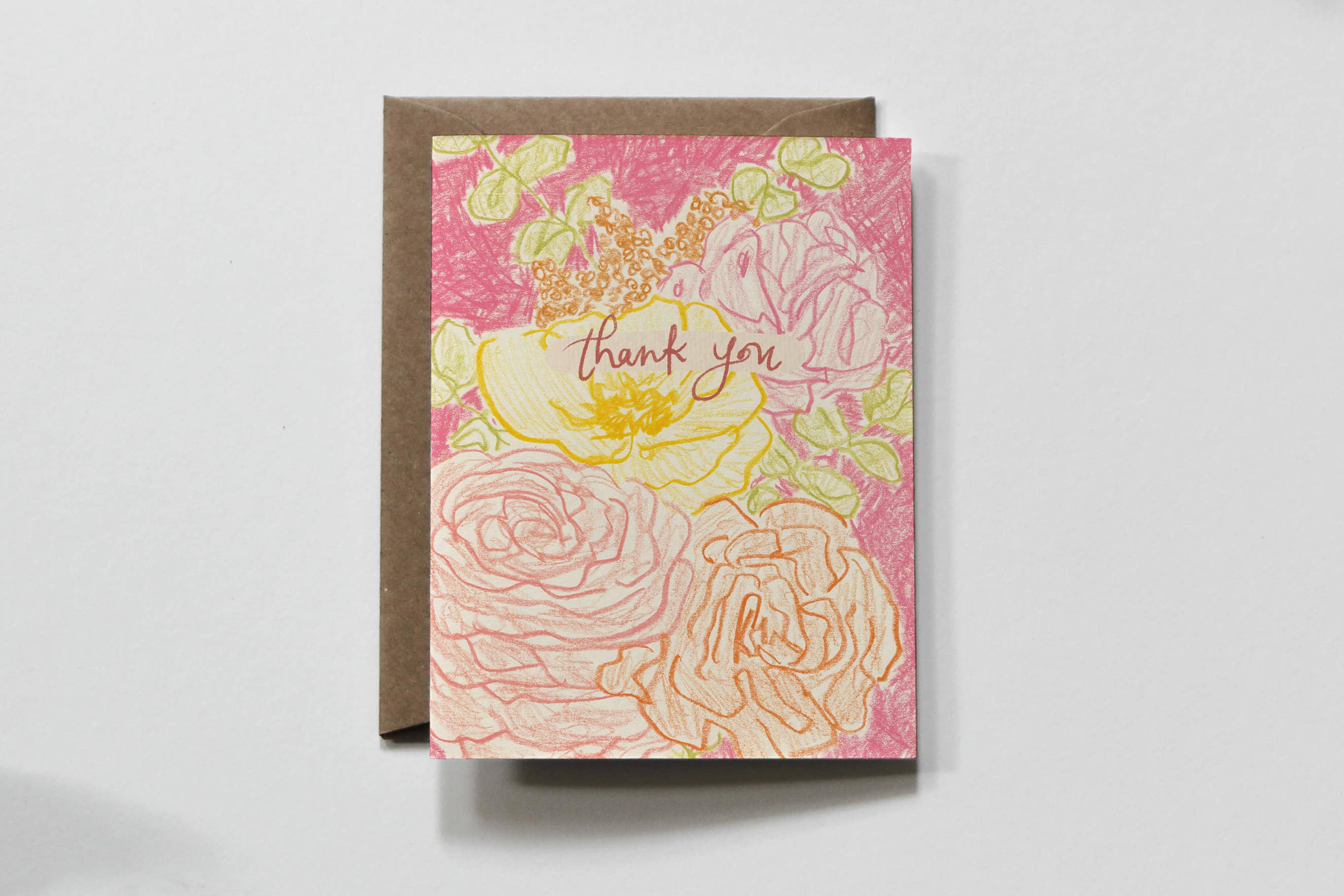 everglow handmade – Großhandel Dankeskarten – Pink Bunch | Dankeschön-Grußkarte mit Blumenmuster