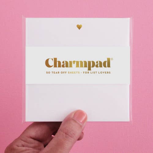 Inclosed Letterpress Co. - Wholesale Notepad - Heart Charmpad® - Gold