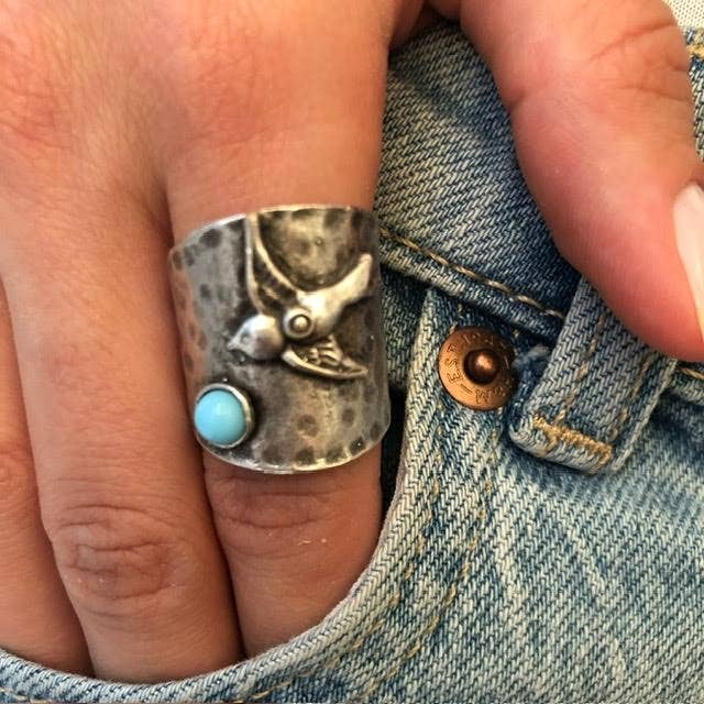 Volare - Wholesale Band/gestapelde ring - Brede Band Vrijheidsvluchtring4