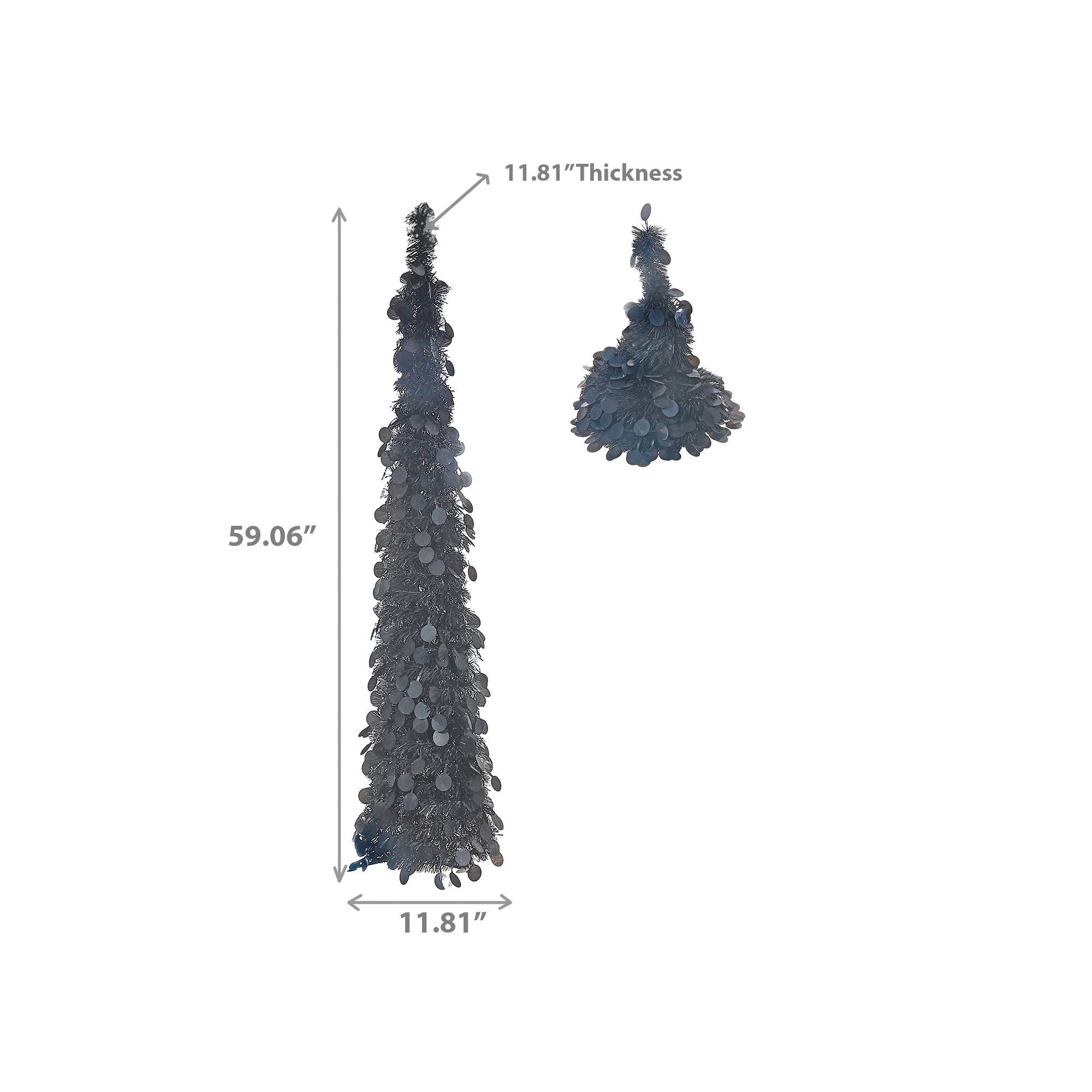 IH Casa Decor - Wholesale Christmas Decoration - BLACK POP-UP HALLOWEEN TINSEL TREE
 WITH STAND2