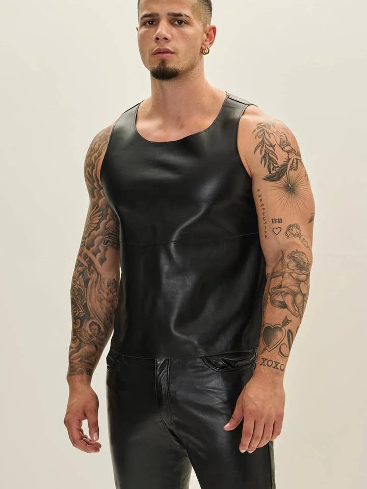 Het Lamsleren Tanktop - Zwart voor wholesale door Ron Tomson