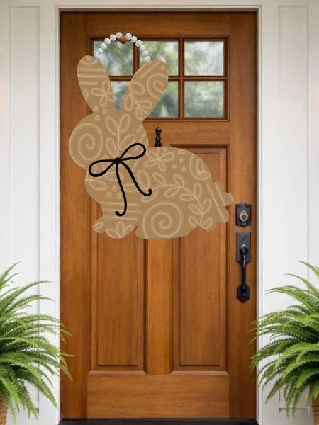 Spring Chinoiserie Bunny Door Hanger for wholesale by Pocketful of Posies