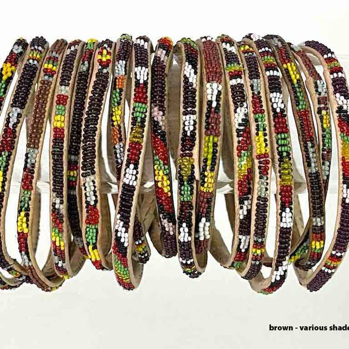 The Niger Bend - Vendita all'ingrosso Bracciale con perline - Sahara - Braccialetto in pelle Mali con perline6