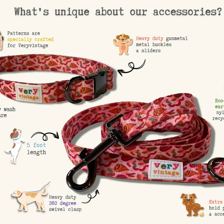 Very Vintage Designs - Wholesale Pet Collar - Dog - Pink Western Dog Collar – Cactus Cowgirl Lightweight Collar5