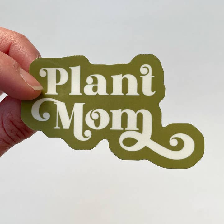 Plant Mom / Water Resistant Sticker for Water Bottle, Hydro for wholesale by Saguaro Creative Co.