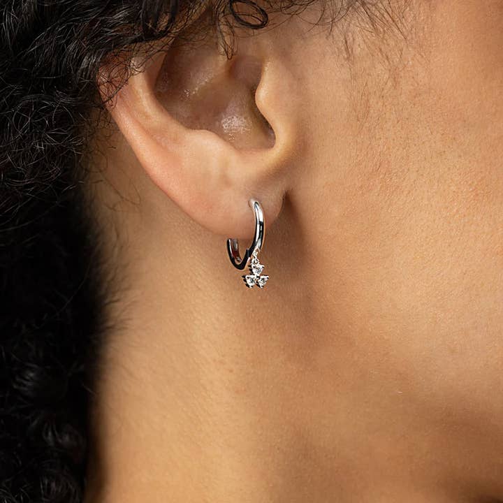 OISHI DIAMONDS - Wholesale Huggie Earrings - Radiant 0.21Ct Diamond Drop Earrings, Elegant 14k Gold 9