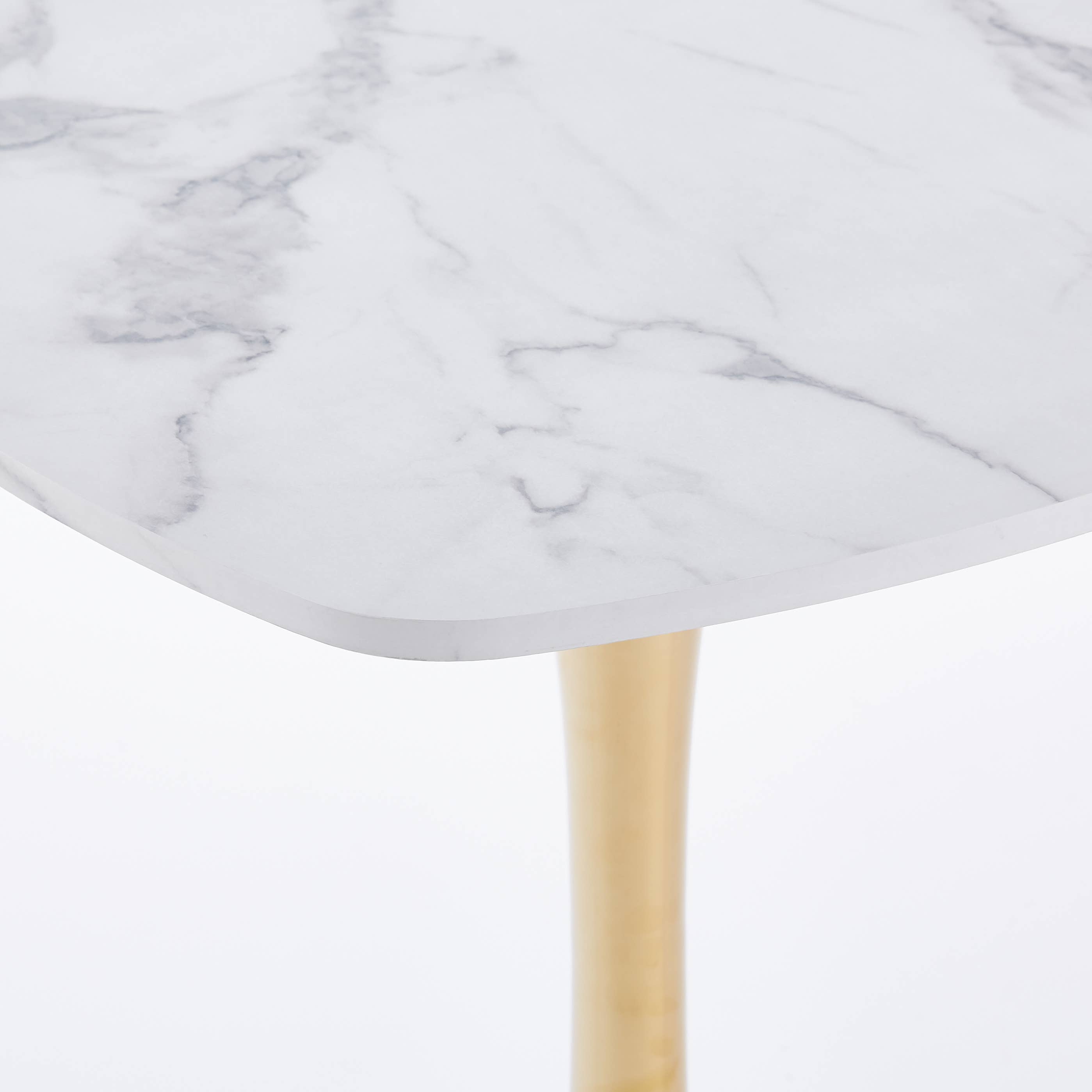 HOMYCASA DESIGN INC - Wholesale Side Table - 31.5" White & Gold Square Dining Table, 0.71" Thick Top6