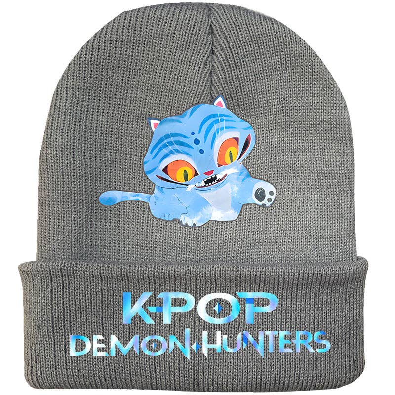 Little Trendy - Vente Bonnet – enfant - Bonnet tricoté inspiré du K-pop KDH - gris1