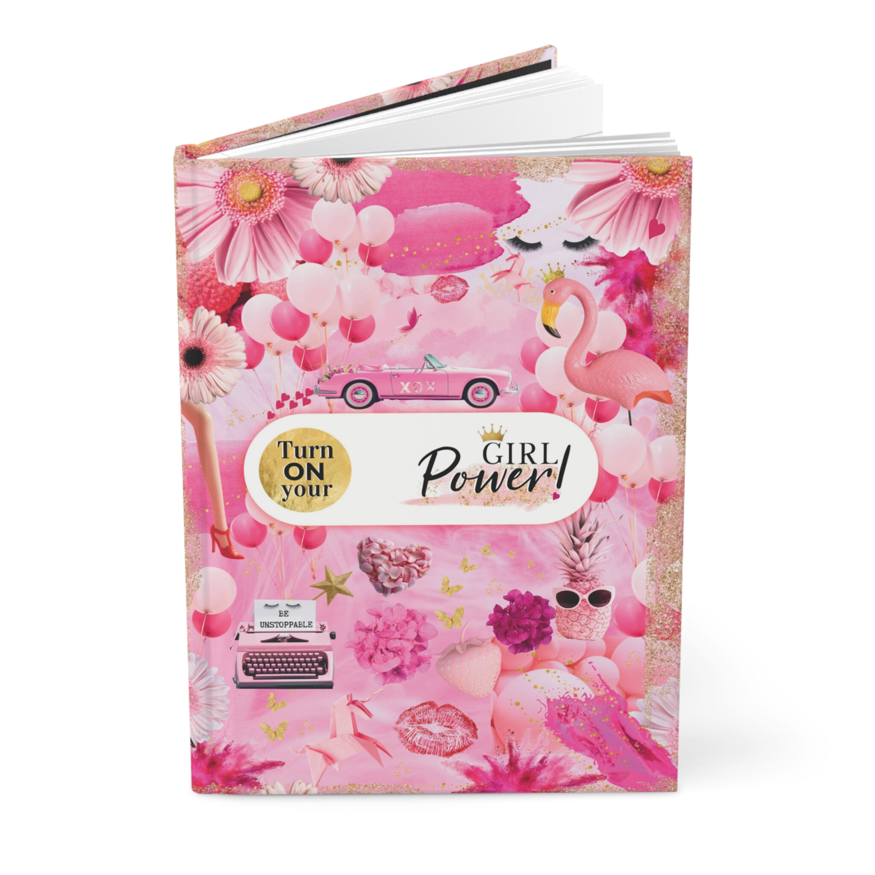 Girl Power 24/7 – Großhandel Tagebuch – Schalte Dein Girl Power Hardcover-Journal ein - Hot Pink2