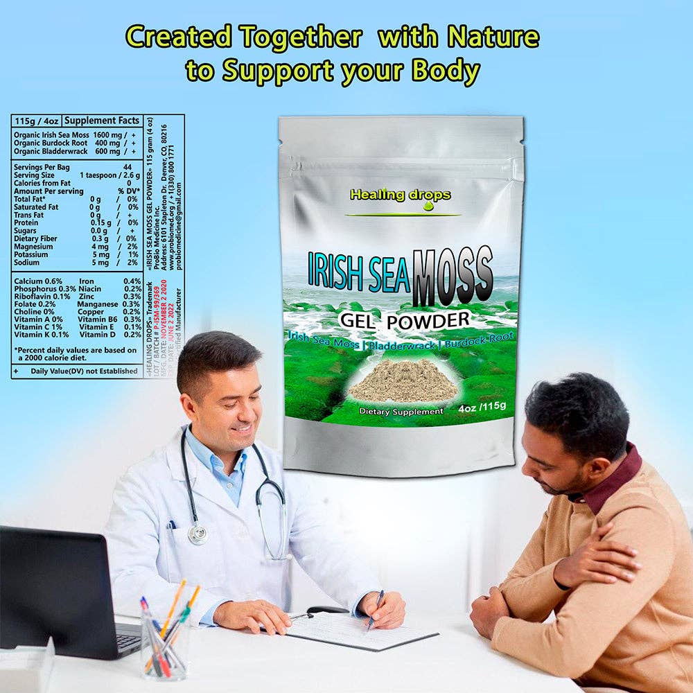 Healing Drops - Wholesale Voedingssupplement/vitamine - Zeemospoeder - met blaaswier en kliswortel6