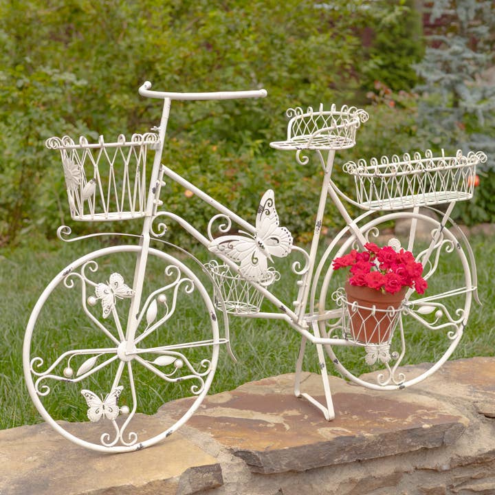 Large Iron Butterfly Bicycle Plant Stand-2 Options for wholesale by Zaer Ltd. International