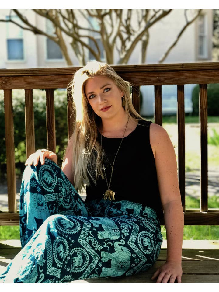 The Elephant Temple - Wholesale Pants - Women's - Tribal Elephant Pants-Teal6