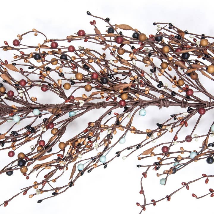 Mixed Berry Garland W/Leaves, 53In, Hw, Burnt Orange for wholesale by KMI International Corp.