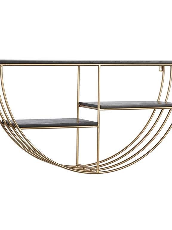 Geometric Wood/Metal Shelf 28"W, 15.5"H for wholesale by The Light Garden Collection