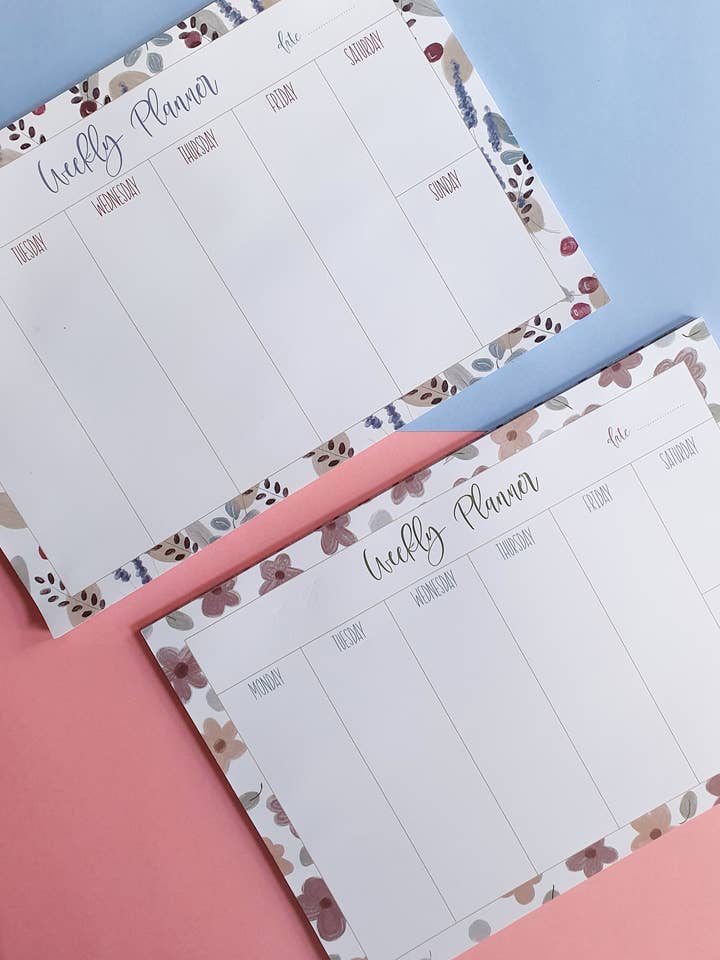 Floral Weekly Planners for wholesale by Anna Obert Illustration
