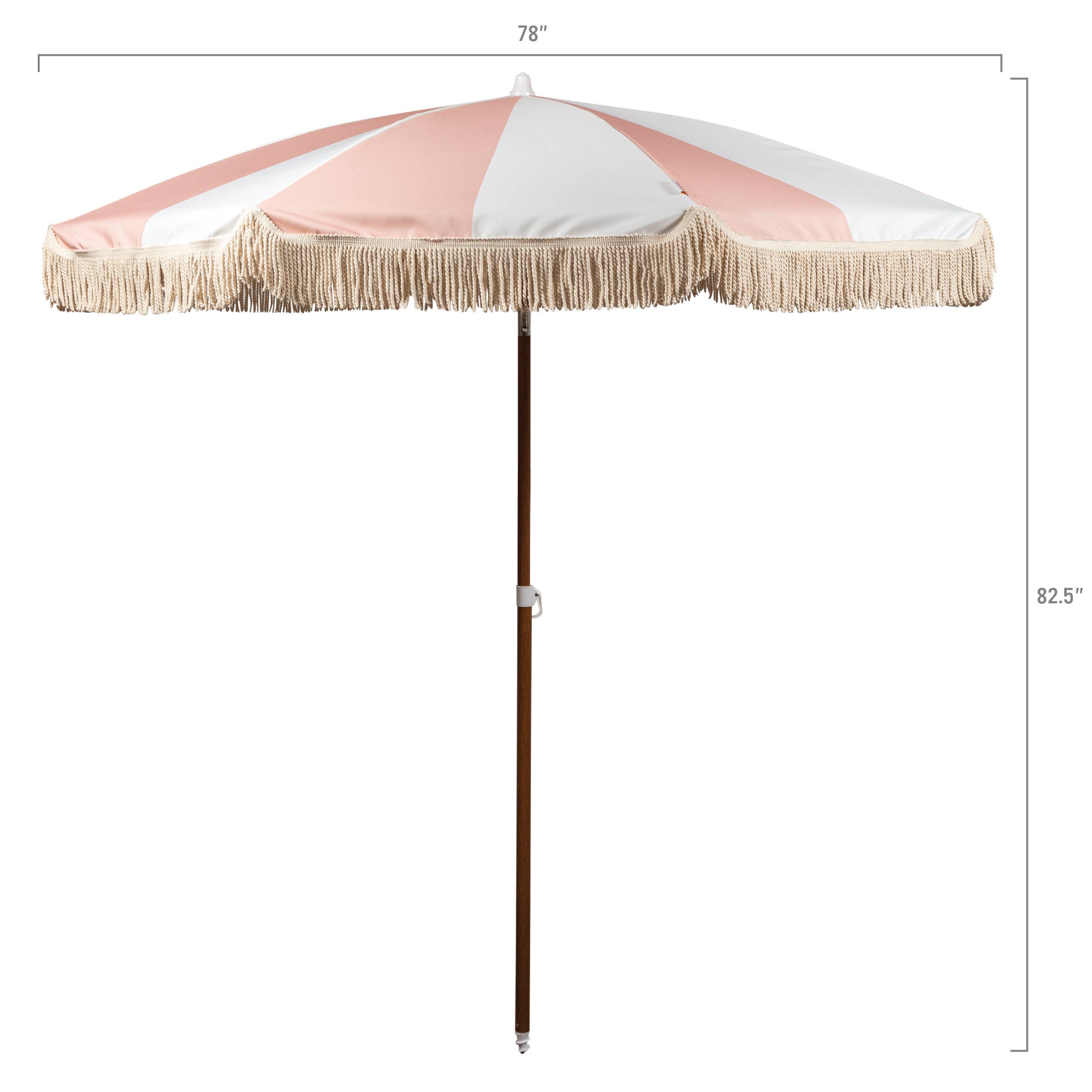 Beach State Summerland Beach Umbrella - Pink Salt Stripe for wholesale on Faire4