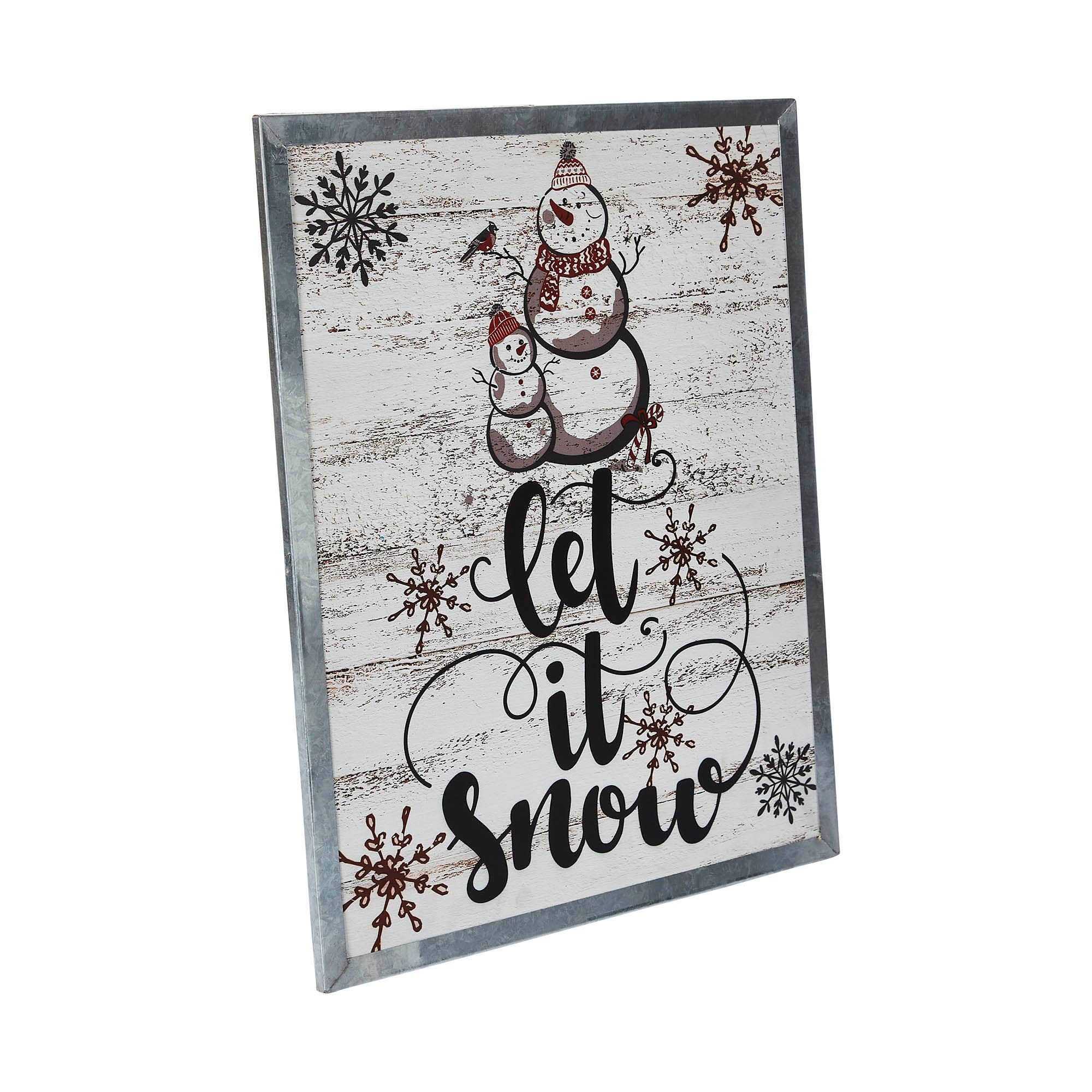 VHC Brands - Wholesale Sign - Let It Snow Snowman Framed Wall Hanging Sign 15x124