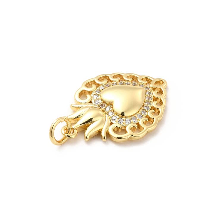 The Charm Bar Company - Wholesale Individual Charm/Pendant - *Gold Sacred Heart Charm