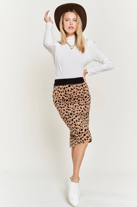 JADE BY JANE - Vendita all'ingrosso Gonna - Donna - GONNE IN MAGLIA CON STAMPA ANIMALIER8