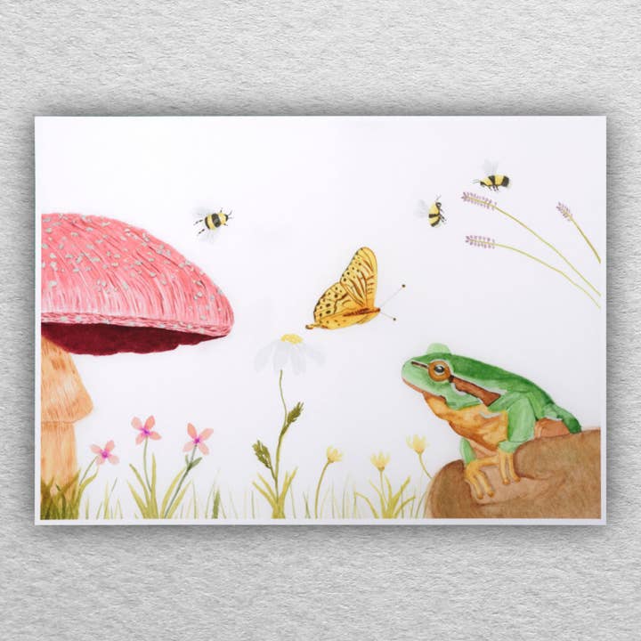 Frog and Friends Giclee Mounted Print for wholesale by Alan Taylor Art