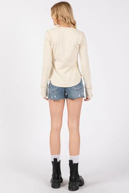 Final Touch - Wholesale Knit Top - Women's - Brushed Ribbed Fitted Long Sleeve Top - NT3128014