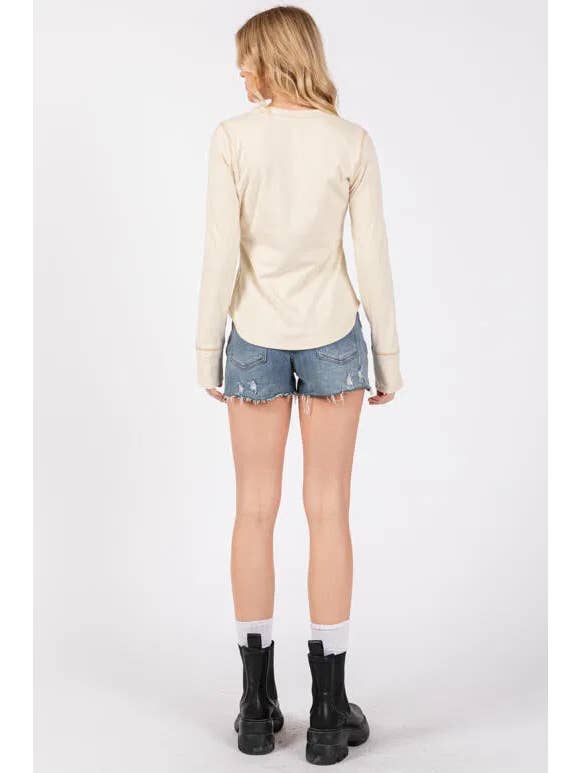 Final Touch - Wholesale Knit Top - Women's - Brushed Ribbed Fitted Long Sleeve Top - NT3128014