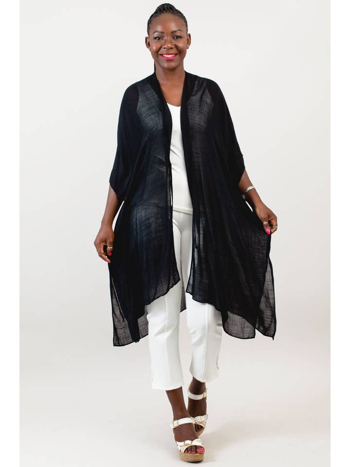 Blue Sky Clothing Co LLC - Wholesale Kimono - Women's - Darcy, Black, One Size