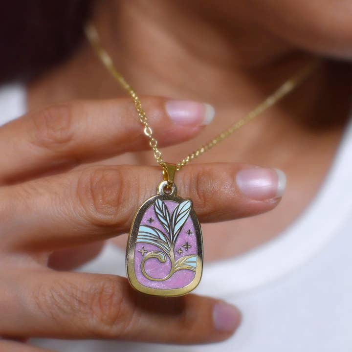 Iridescent Plant Necklace for wholesale by Nava and Snow