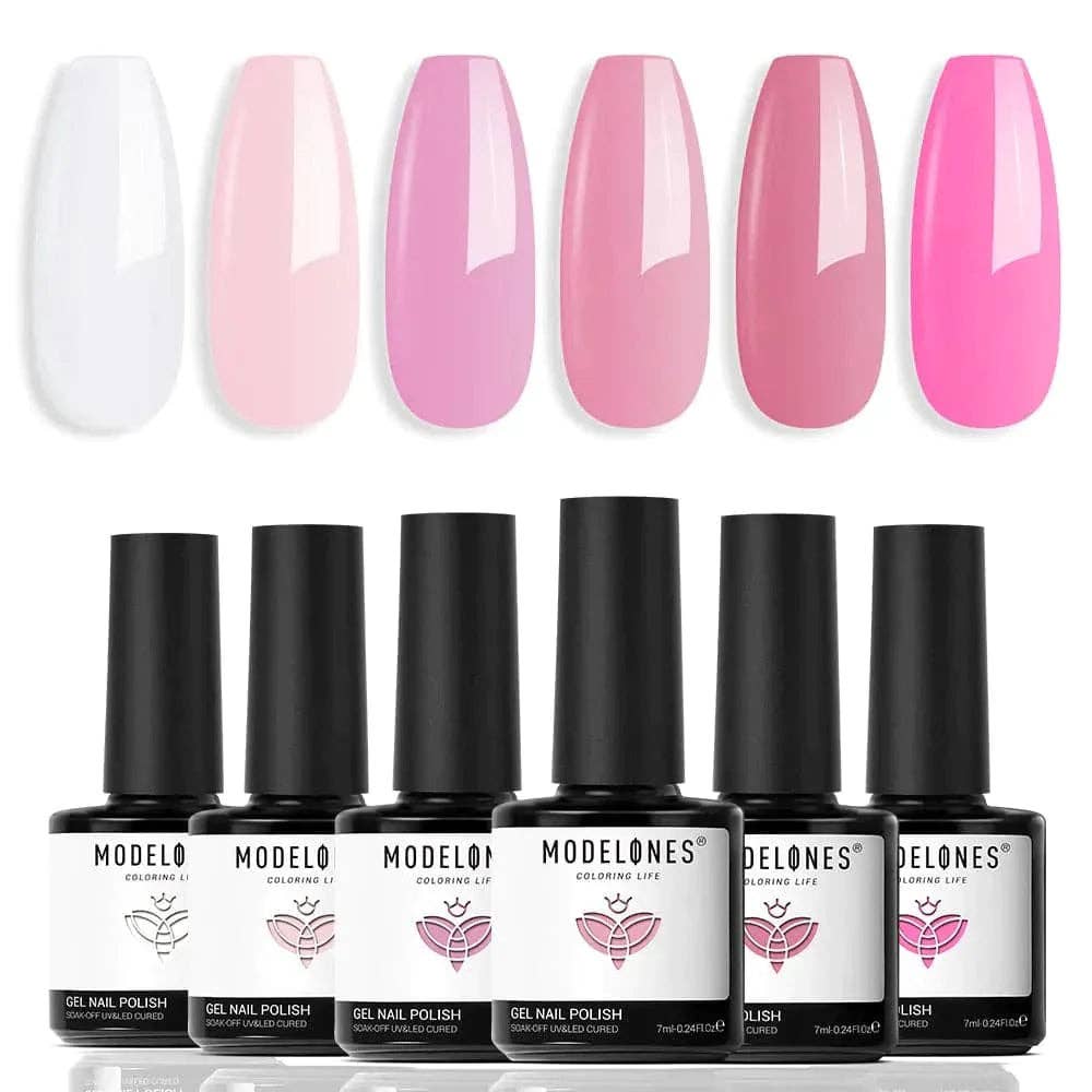 Modelones – wholesale Nail polish set – All About Pink - 6 Colors Gel Nail Polish Set0