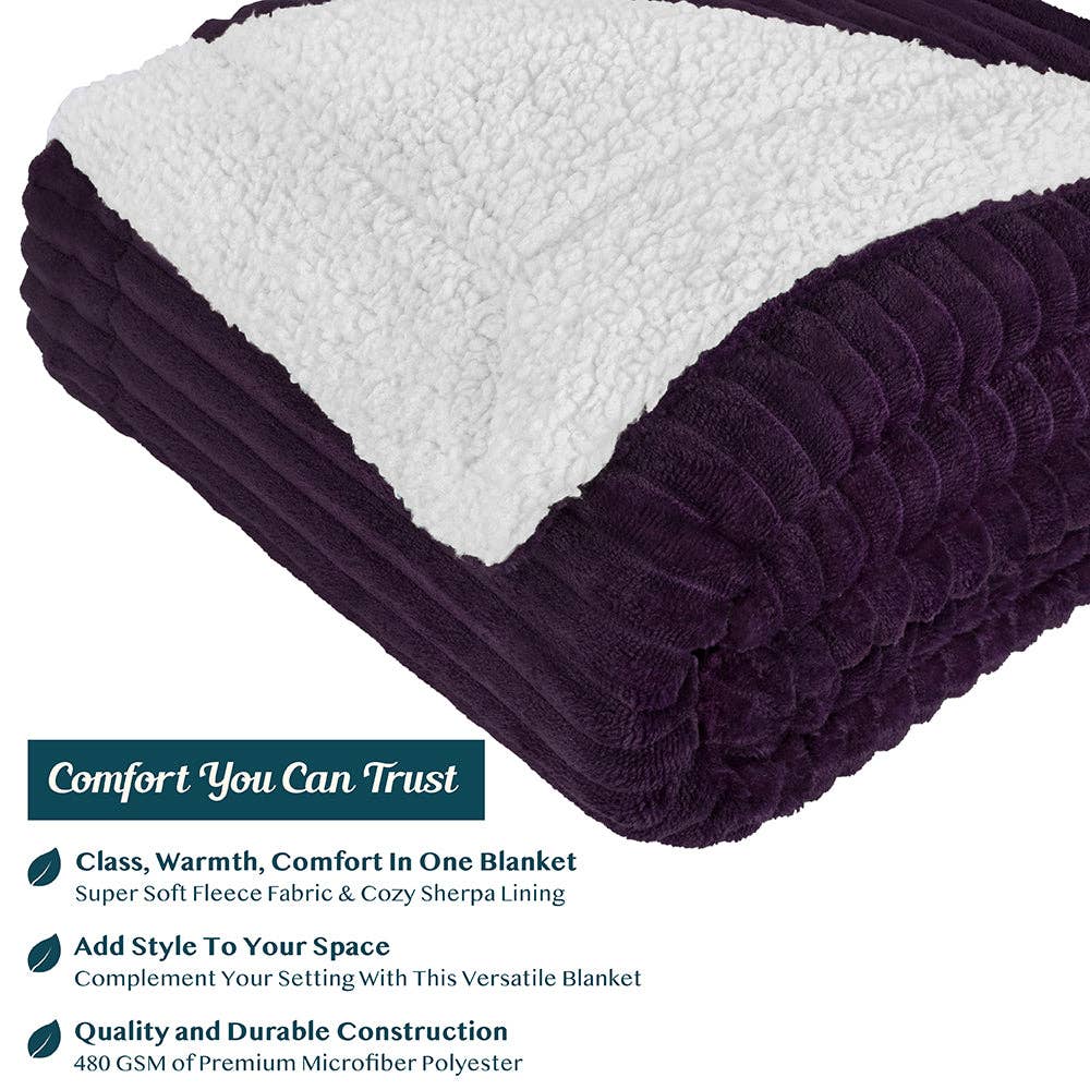 Pavilia - Vente Plaids - Plaid Sherpa côtelé52