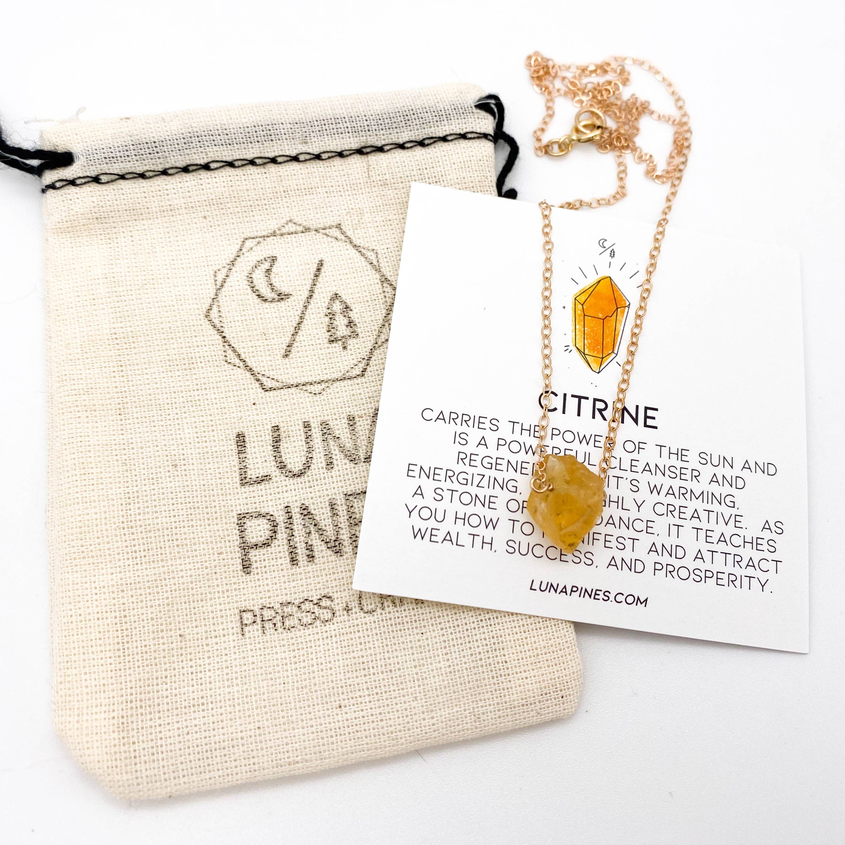 Luna Pines – Colar pingente/pendente por atacado – Colar citrino todos os dias2