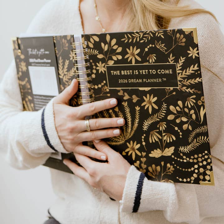 Horacio Printing - Wholesale Planner - 2026 Large Golden Floral Dream Planner (Timestamp Layout)1