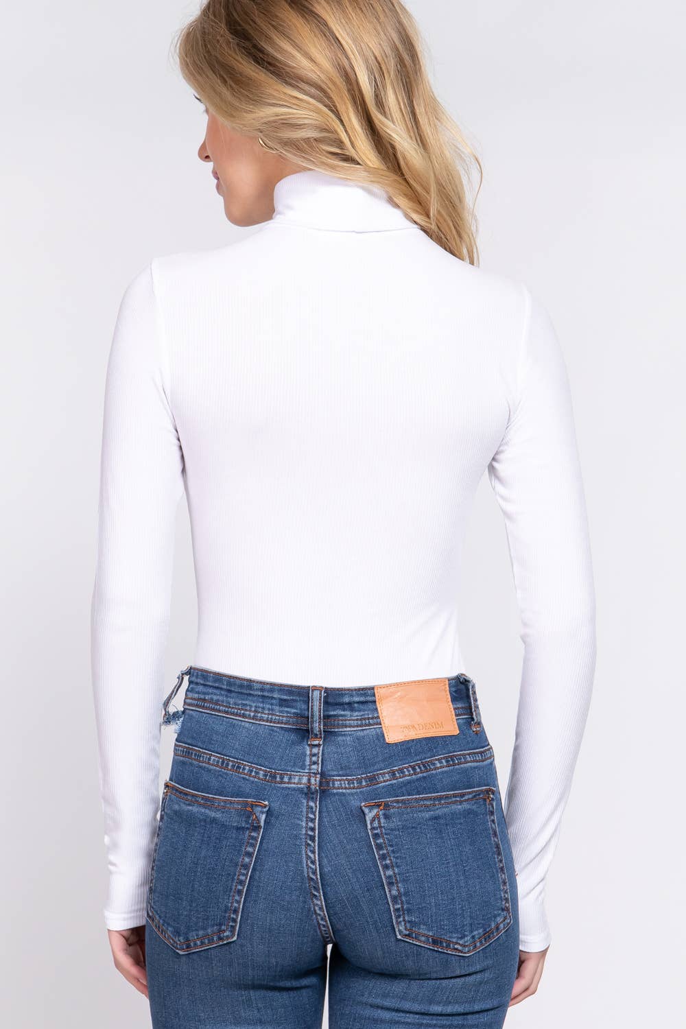 Active Basic | Active USA - Vendita all'ingrosso Body - Donna - Body a coste in rayon con collo alto e maniche lunghe2