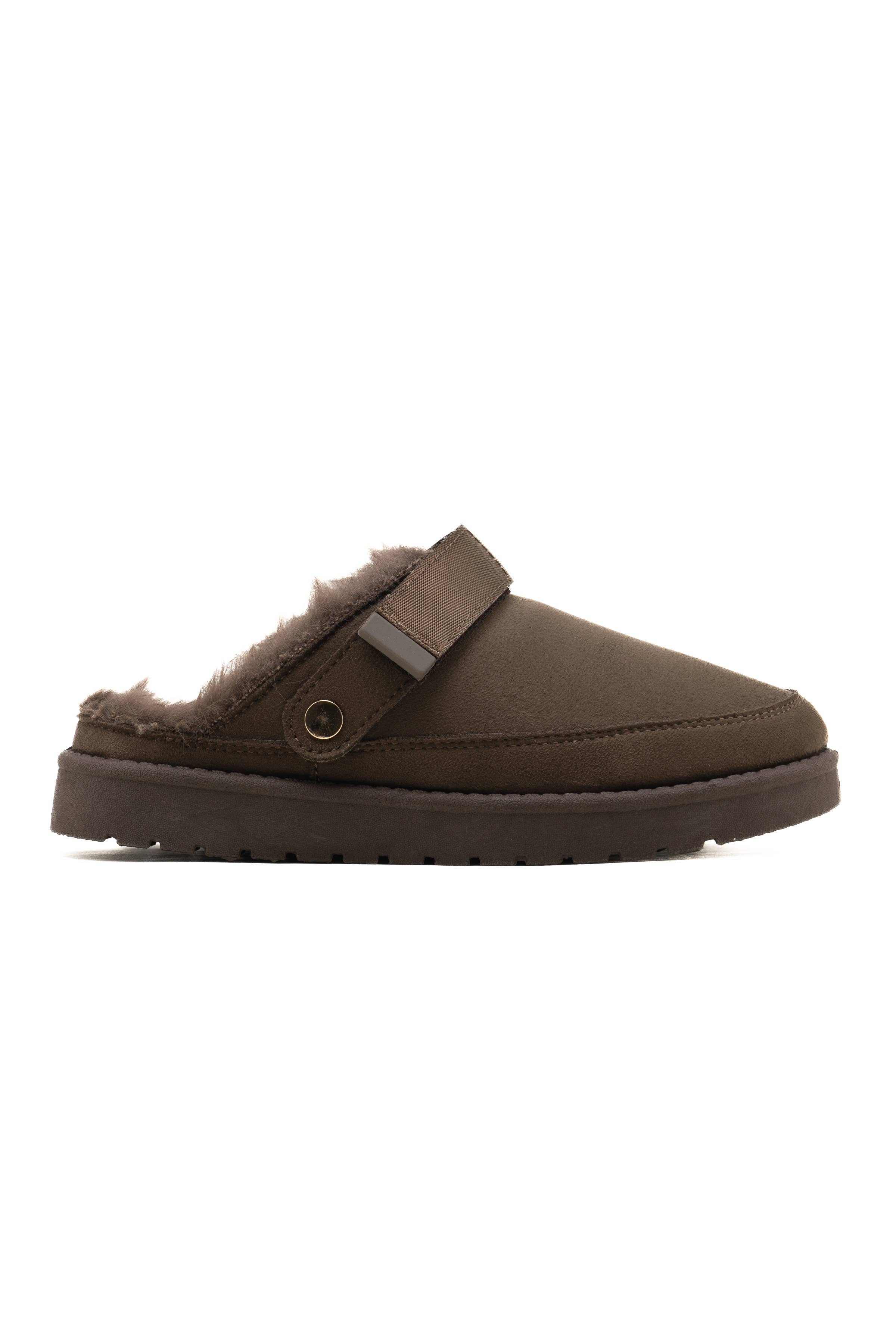 C'M PARIS - Wholesale Slippers - Women's - Suede-Lined Clog with Velcro Strap 652616