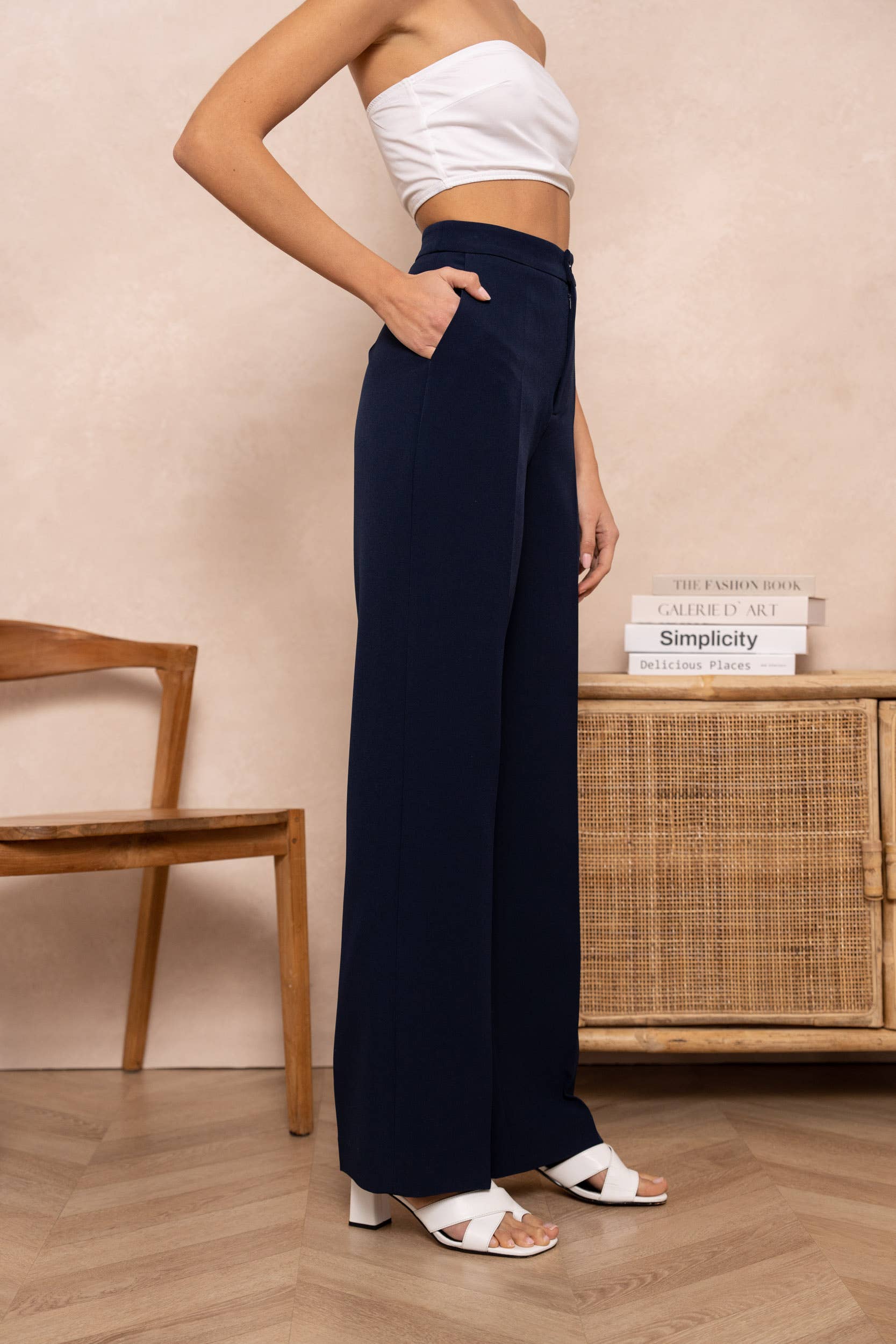 Attentif Paris - Vente Pantalon – femme - [Timeless] Pantalon unie coupe droite59