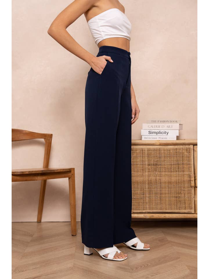 Attentif Paris – wholesale Byxor - Dam – Solid raka byxor med hög midja59