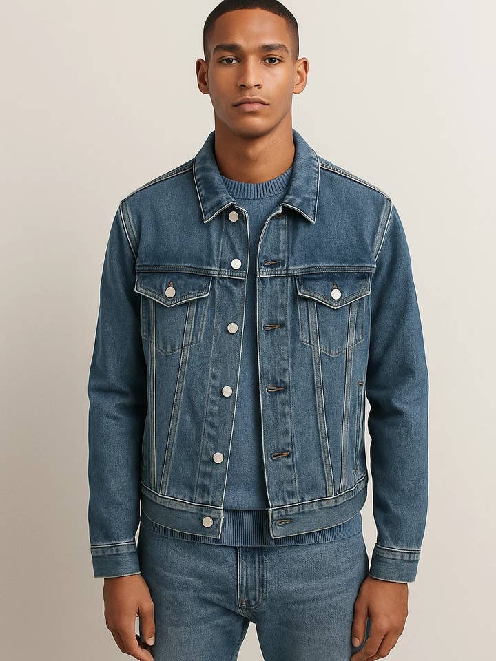 Men's Classic Blue Denim Jacket - Casual & Stylish | ZDJ 01 for wholesale by Zovater Incorporation