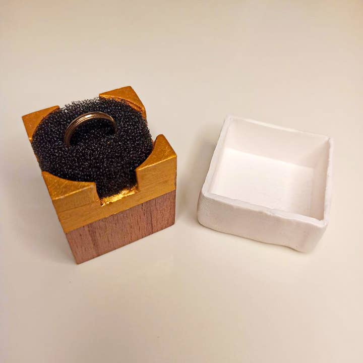 Personalize Handmade Ring Box - Wood & Clay for wholesale by NOBAist