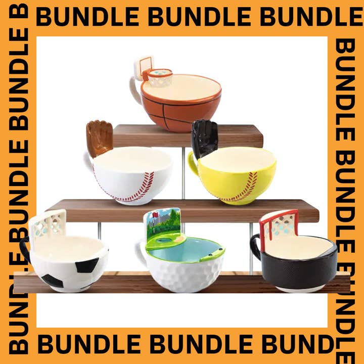 6 Mugs: Basketball, Baseball, Golf, Soccer, Hockey, Softball for wholesale by MAX'IS Creations