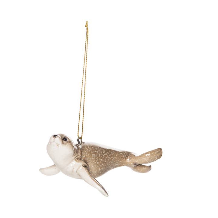 Christmas Swimming Sea Lion Ornament for wholesale by Beachcombers