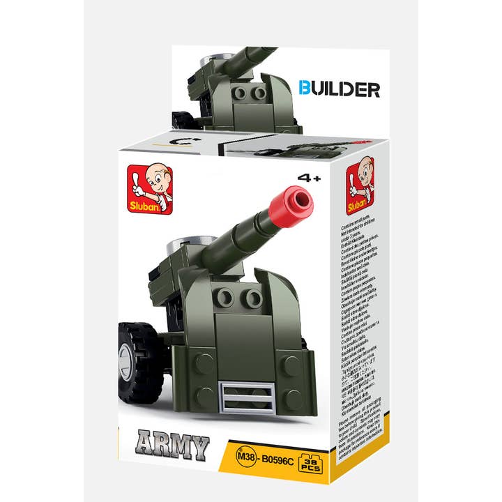 Texas Toy Distribution - Vente Jeu construction – enfant - Ensemble de présentoirs en briques Builder Military Building, x2 de chaque kit6