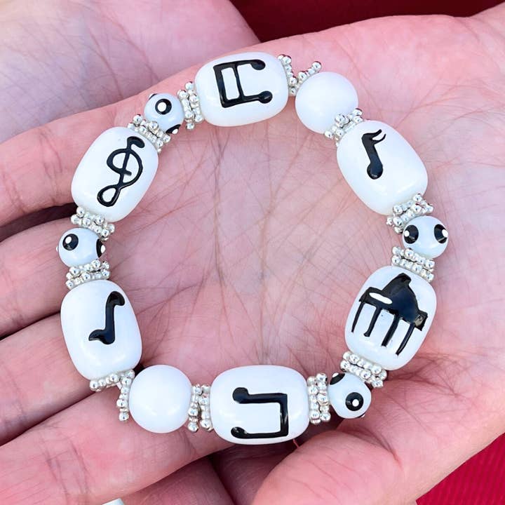 Fiona Accessories – wholesale Pärlarmband – Piano Music Note Beaded Armband, Skäl Lärare Gåvor0