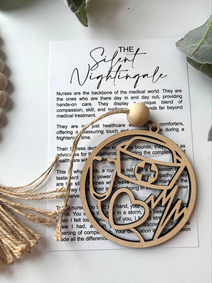 Nurse-Silent Nightingale Story Card Charm-Nurse for wholesale by Harris Girl Creations